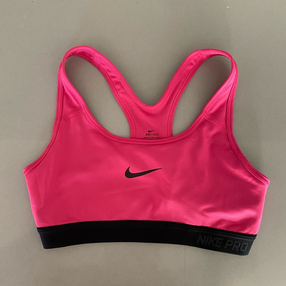 Pink dri-fit Nike High support sports bra